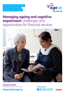 Managing ageing and cognitive impairment: challenges