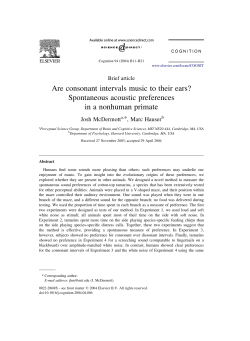 Are consonant intervals music to their ears? Spontaneous acoustic