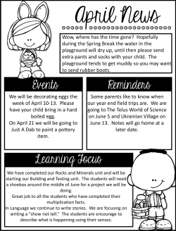 April Newsletter - AL Horton Elementary