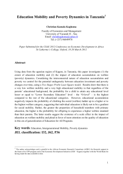 Education Mobility and Poverty Dynamics in