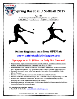 Spring Baseball / Softball 2017