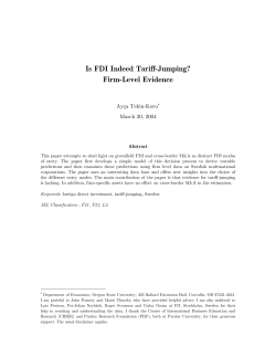 Is FDI Indeed Tariff-Jumping? Firm