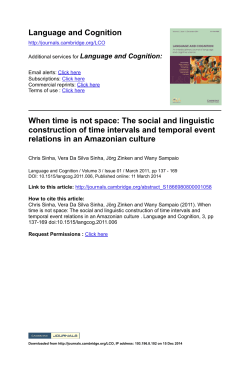 Language and Cognition When time is not space: The social and