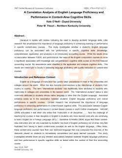 A Correlation Analysis Of English Language Proficiency And