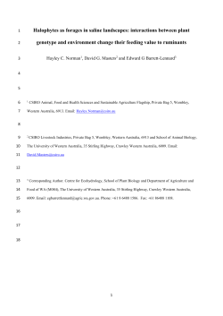 Halophytes as forages in saline landscapes