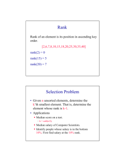 Rank Selection Problem