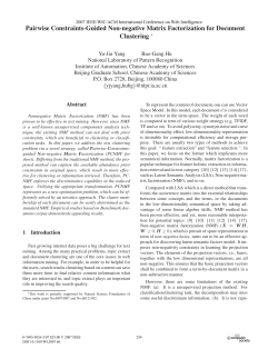 Pairwise Constraints-Guided Non-negative Matrix Factorization for