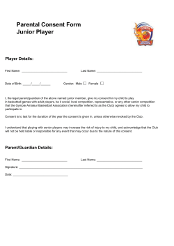 Parental Consent Form Junior Player