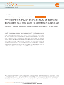 Phytoplankton growth after a century of dormancy illuminates past
