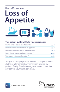 Loss of Appetite - Cancer Care Ontario