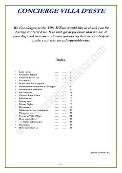 CONCIERGE VILLA D`ESTE