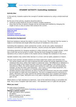 Controlling resistance