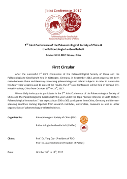 First Circular - Pal&auml;ontologische Gesellschaft