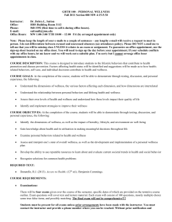 This course is designed to introduce students to the lifestyle