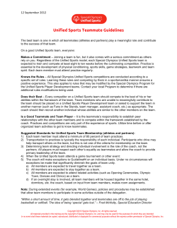 Unified Sports Teammate Guidelines