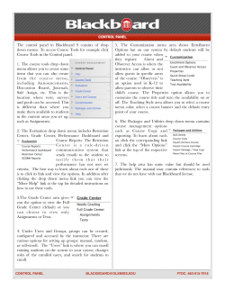 The control panel in Blackboard 9 consists of drop down menus. To