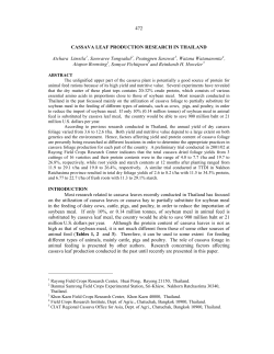 472 CASSAVA LEAF PRODUCTION RESEARCH IN THAILAND