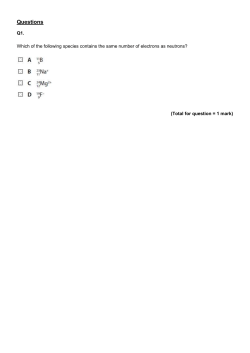 Past paper questions on atomic structure