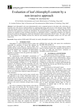 Evaluation of leaf chlorophyll content by a non