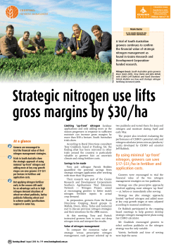 Strategic nitrogen use lifts gross margins by $30/ha
