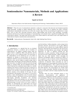 Semiconductors, Nanomaterials, Solar Cells, Light Emitting Nano