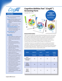 Cognitive Abilities Test&trade; (CogAT&reg;)