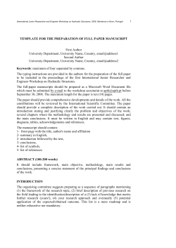 title of the contribution