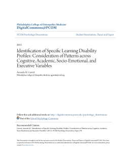 Identification of Specific Learning Disability Profiles: Consideration