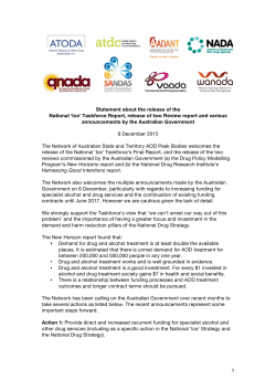 Network State and Territory Peaks National Ice Strategy Response