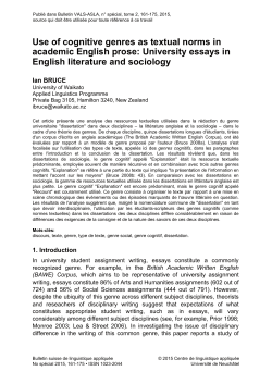 Use of cognitive genres as textual norms in academic
