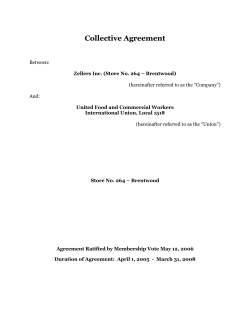 Collective Agreement - Labour Relations Board