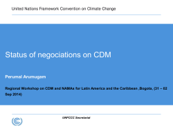 Status of negotiations on CDM