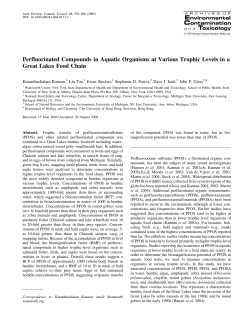 Perfluorinated Compounds in Aquatic Organisms at Various Trophic