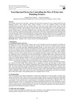 Foot-Operated Device for Controlling the Flow of Water into