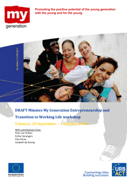DRAFT Minutes My Generation Entrepreneurship and