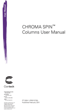 CHROMA SPIN&trade; Columns User Manual