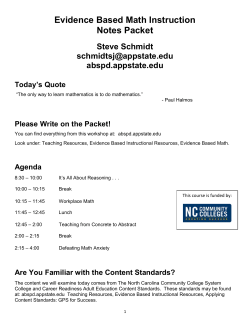 Math in the Workplace - Adult Basic Skills Professional Development