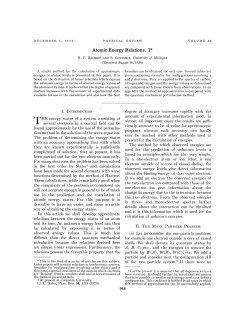 Atomic Energy Relations. I