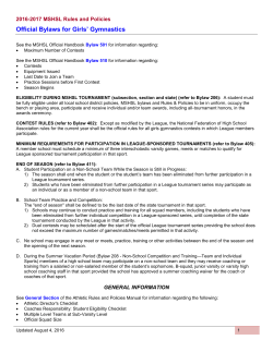 Official Bylaws for Girls` Gymnastics