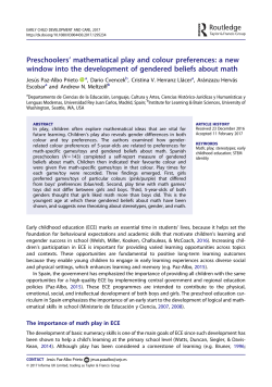 Preschoolers` mathematical play and colour preferences: a new