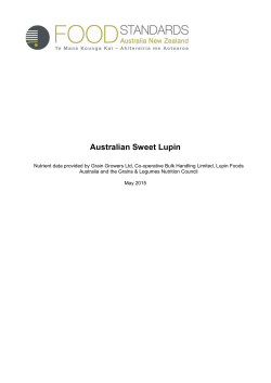 Australian Sweet Lupin - Food Standards Australia New Zealand