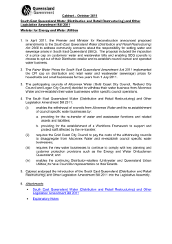 SEQ Water (Distribution and Retail Restructuring)