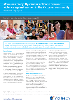 than ready: Bystander action to prevent violence against women