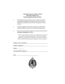 for the 2014-2015 school year - Annville
