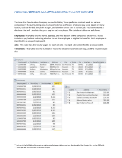 Practice Problem 12.3 Lone Star