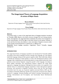 The Usage-based Theory of Language Acquisition