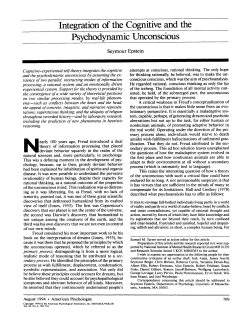 Integration of the Cognitive and the Psychodynamic Unconscious