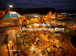 Kwinana Lithium Chemicals Plant