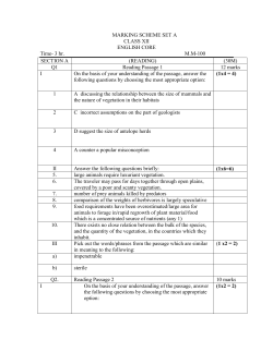 MARKING SCHEME SET A CLASS XII ENGLISH