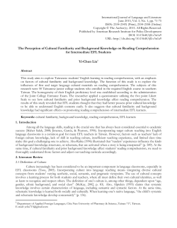 The Perception of Cultural Familiarity and Background Knowledge